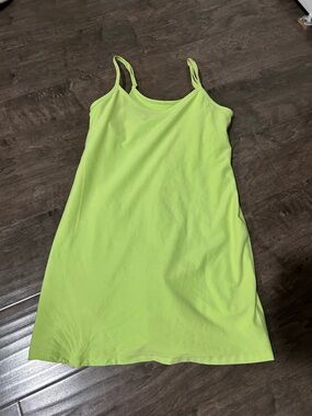 Neon Lime Spaghetti Strap Slip Dress